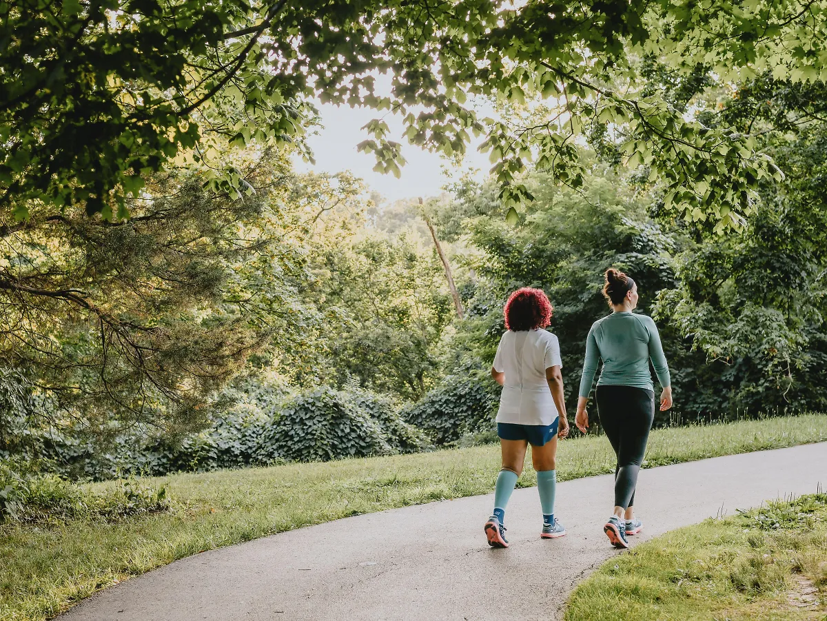 Illustration of three micro-walk intervals spaced throughout a workday timeline